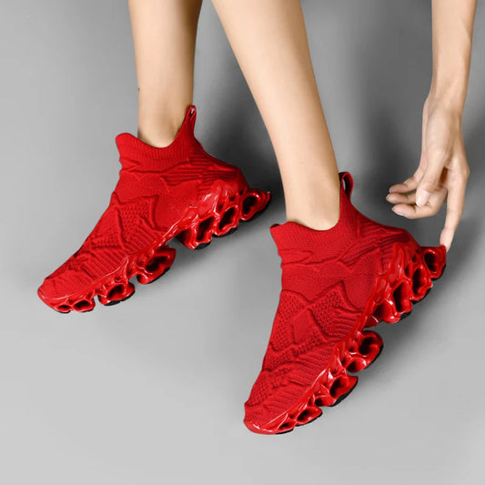 حذاء نسائي كاجوال تنفّس، خفيف للمشي والجيم، سبّاكيرس أبيض عصري 2024\