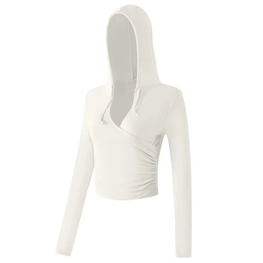 New V-neck Slim Bodysuit Wears Fitness Clothes Running Yoga Long-sleeved Slimming Fast-drying Sports T-shirt for Women Clothing