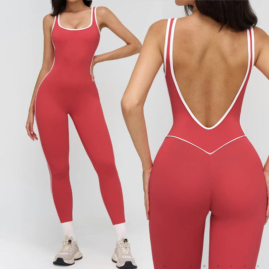 بدلة رياضية نسائية – قطعة واحدة مع ظهر متقاطع