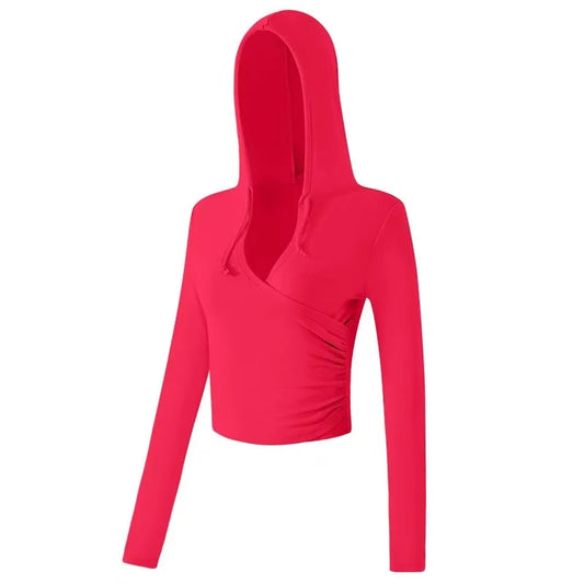New V-neck Slim Bodysuit Wears Fitness Clothes Running Yoga Long-sleeved Slimming Fast-drying Sports T-shirt for Women Clothing
