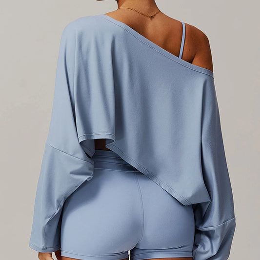 توب SVEIC الرياضي – أكمام طويلة، كتف واحد، مريح وأنيق لكل نشاط