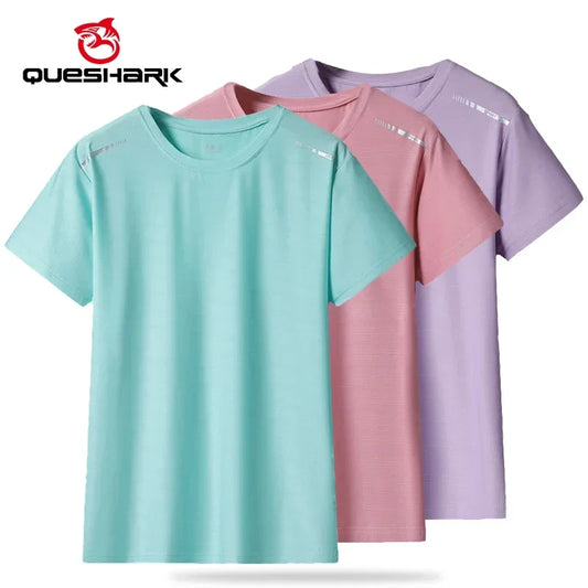 تيشيرت نسائي رياضي Ice Silk لليوغا، الجيم، الجري المشي التخييم، أو أي نشاط رياضي  راحة وبرودة طوال اليوم