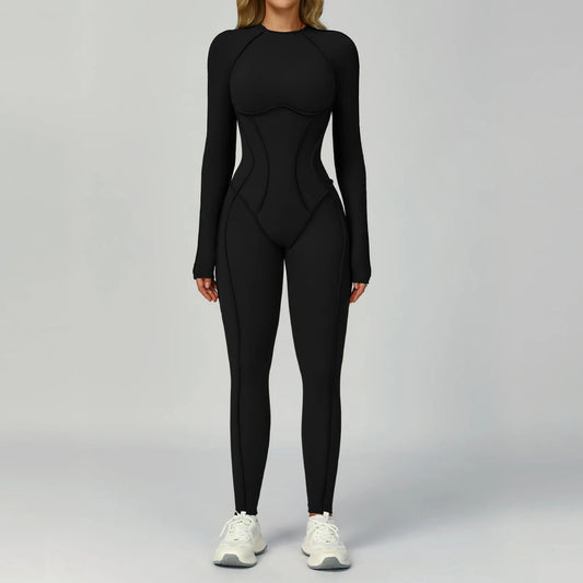 Women Tracksuit Yoga Clothes Suit Workout Sports Set Bodysuits Gym Set Women Training Siamese Fitness Jumpsuit Female Sportswear