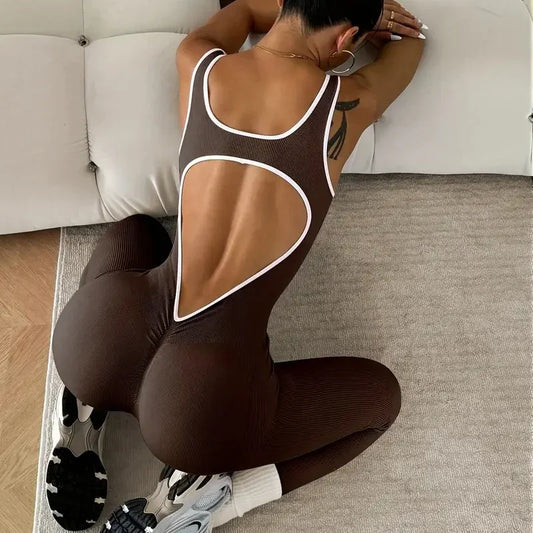 جمبسوت نسائي رياضي بدون خياطة مثالي للجيم واليوجا