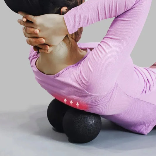 كرة مساج مزدوجة لتخفيف توتر العضلات، القدم، الرقبة، واليوغا